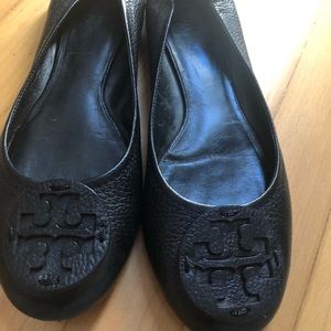 Tory Burch Reva flats all black leather